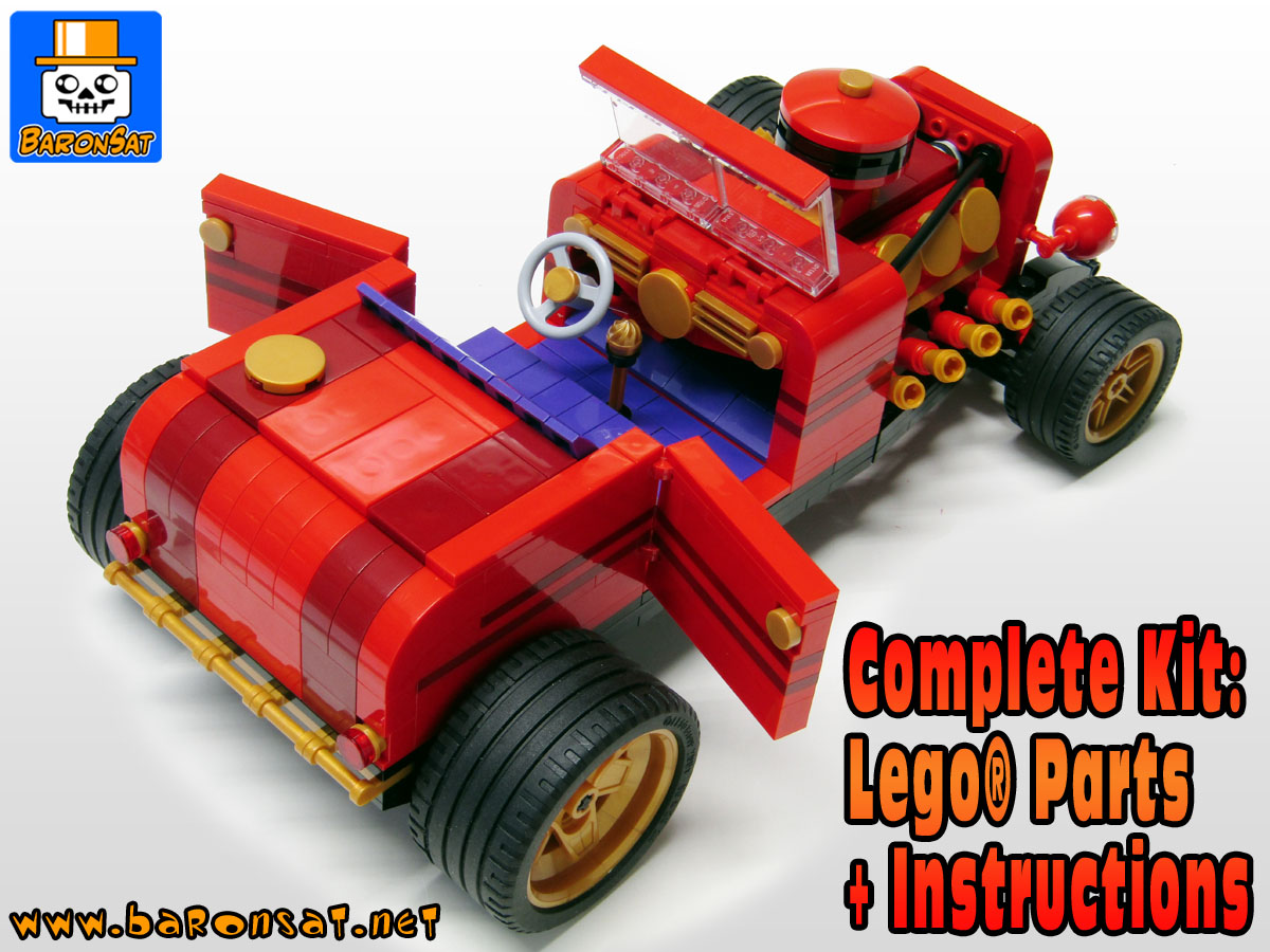 Lego bricks Ford 32 Hot Rod custom model + Instructions MOC by BaronSat